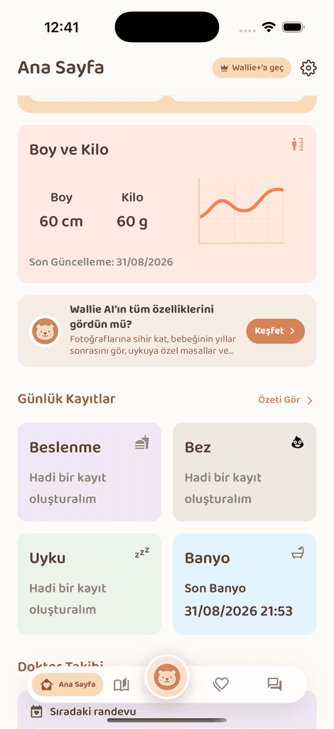 Baby Wallie — Tägliches Baby-Protokoll ekranı