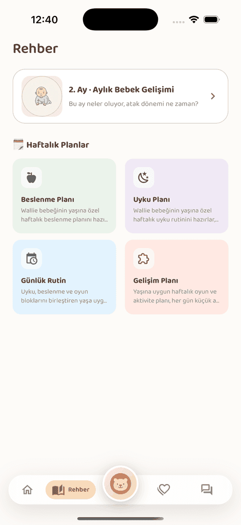 Baby Wallie — Baby-Ratgeber ekranı