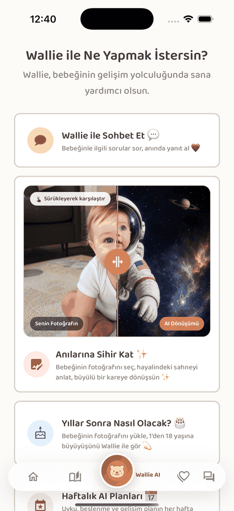 Baby Wallie — Wallie AI — Baby ekranı
