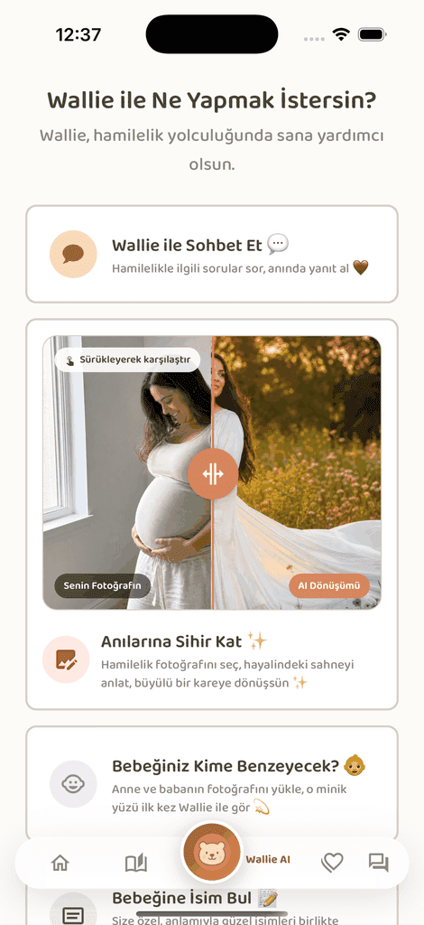 Baby Wallie — Wallie AI — Schwangerschaft ekranı